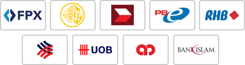 Pilihan bayaran FPX: Maybank, CIMB, Public Bank, RHB, AmBank, UOB, Affin, Bank Islam