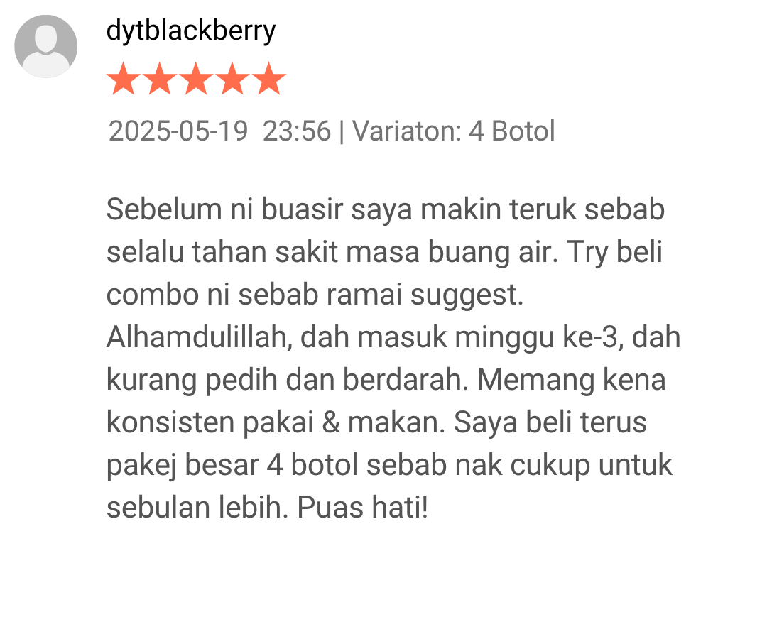 Review sebenar pengguna