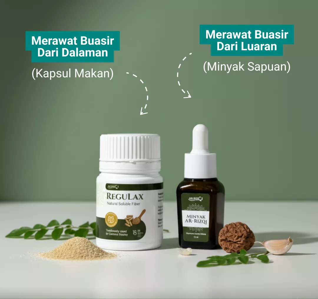 Dual-Therapy: Regulax rawat dari dalaman, Minyak Ar-Rizqi rawat dari luaran