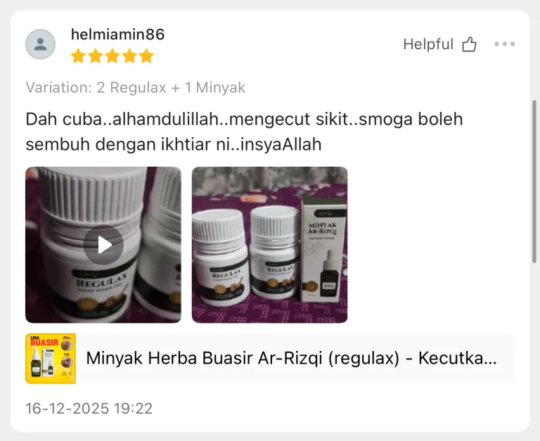 Review sebenar pengguna