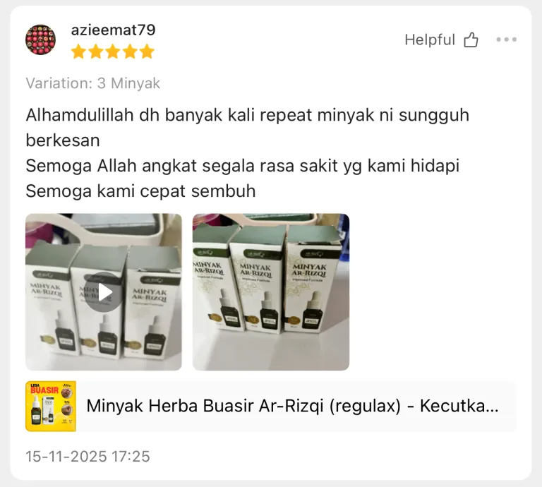 Review sebenar pengguna