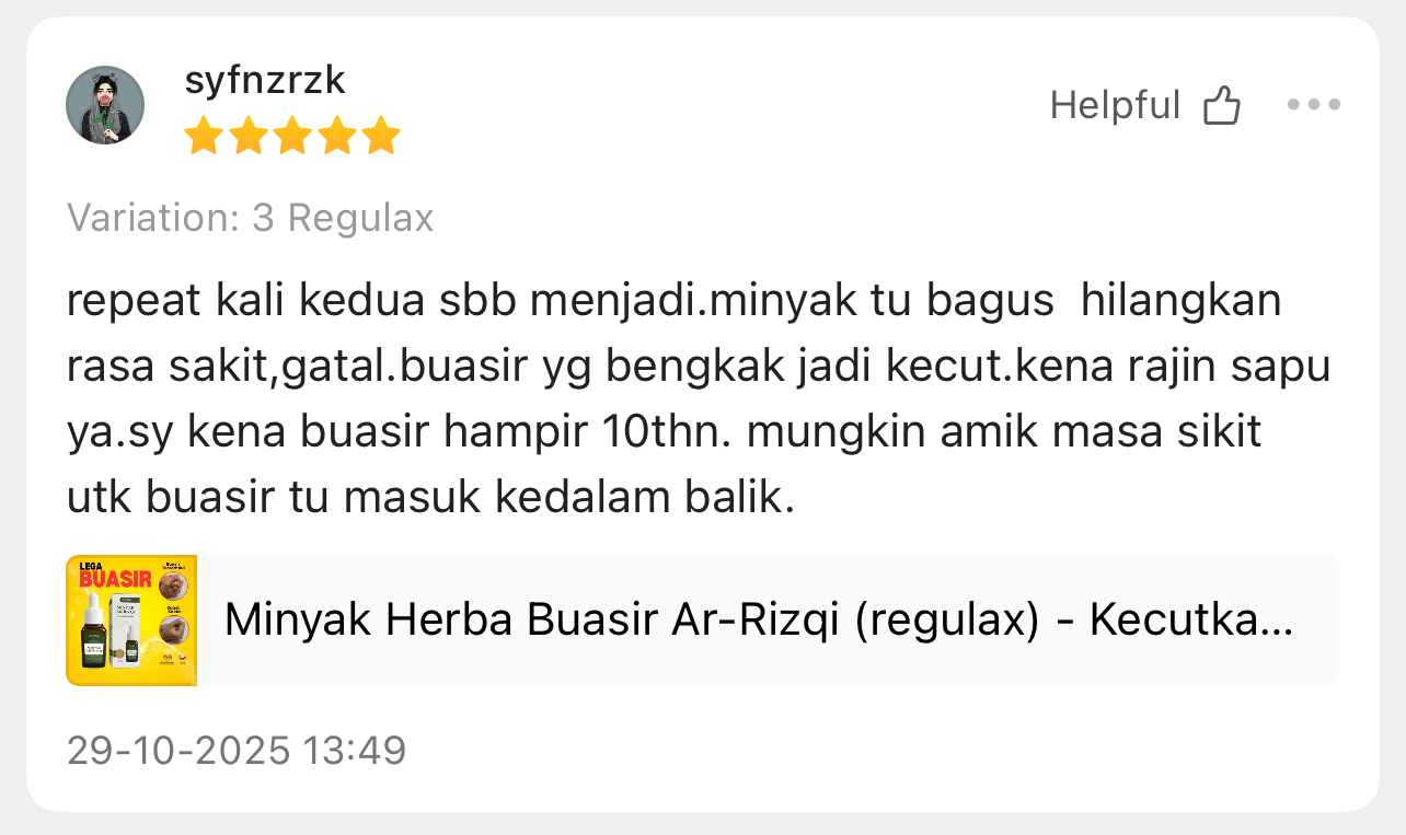 Review sebenar pengguna