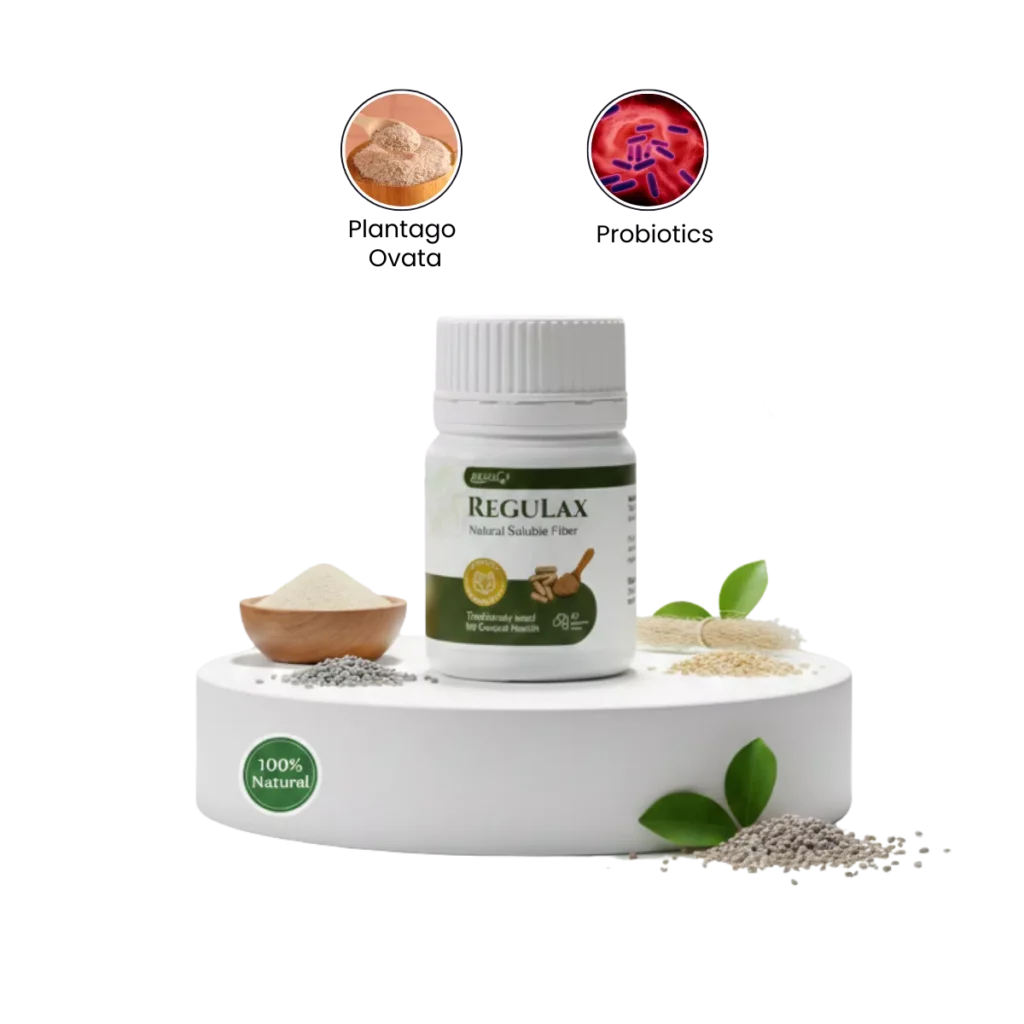 Bahan Regulax: Psyllium Husk (Plantago Ovata) dan Inulin dari akar chicory